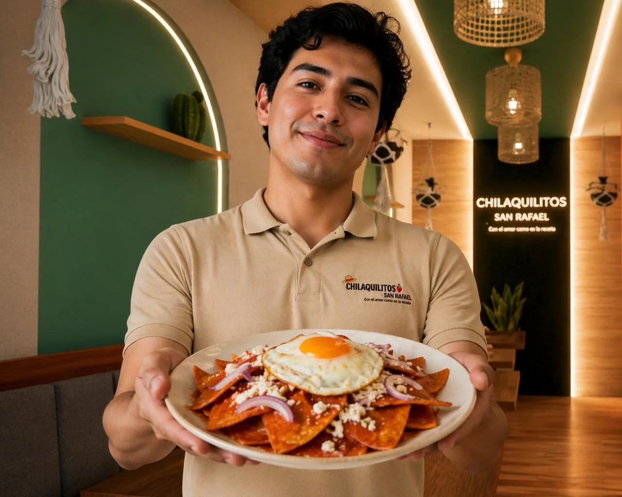 Equipo de Chilaquilitos sirviendo auténticos chilaquiles hechos al momento