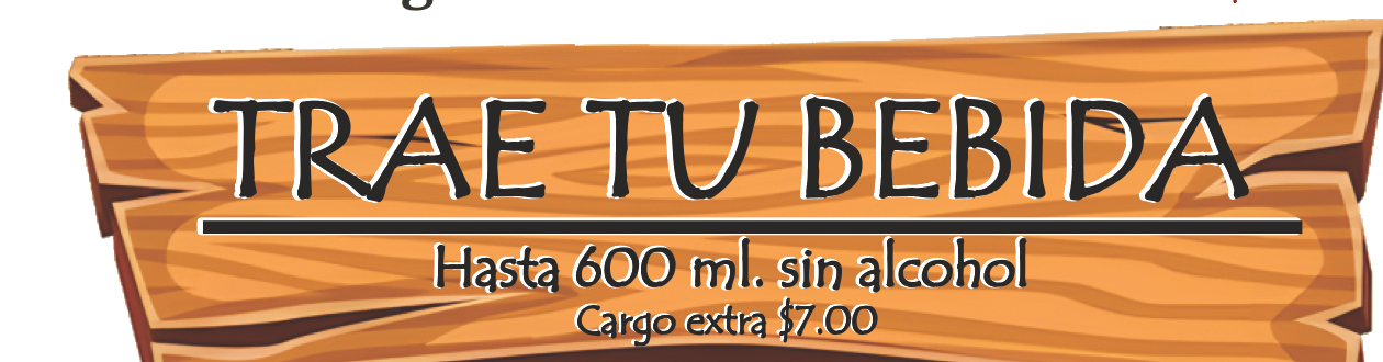 Trae tu bebida hasta 600 ml sin alcohol - Cargo extra $7.00
